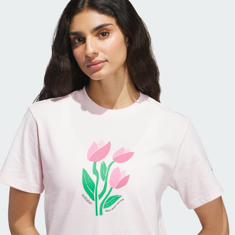 adidas adidas BLOOM AT YOUR OWN PACE GRAFIK T-SHIRT T-Shirt Damen - Distilled Pink - 0 | SportScheck