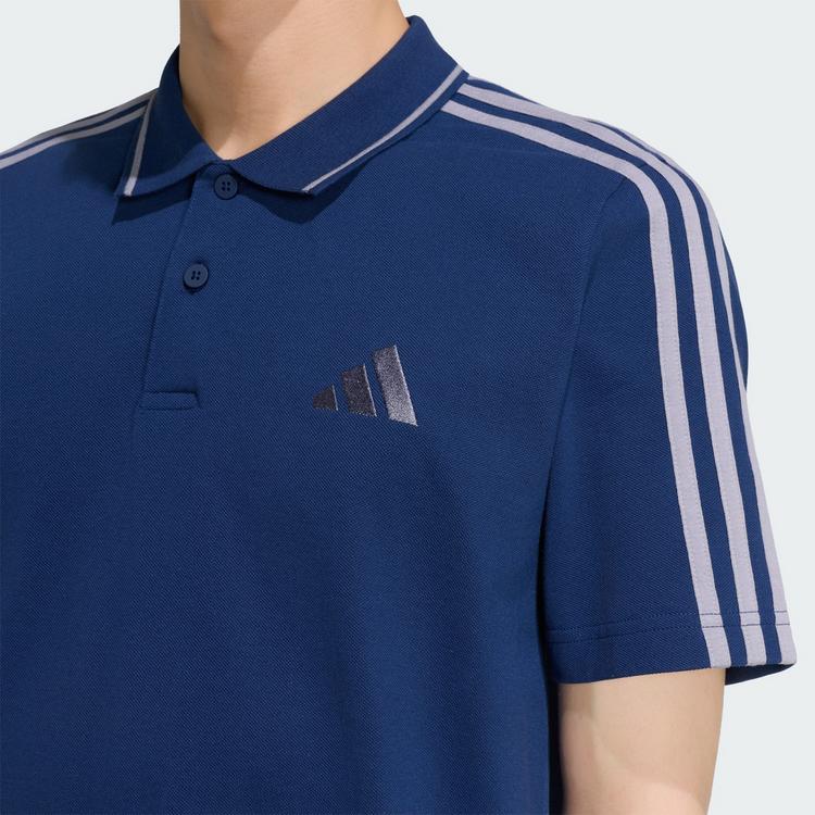 adidas adidas Essentials 3-Streifen Pikee-Poloshirt T-Shirt Herren - Team Navy Blue 2 / White - 0 | SportScheck