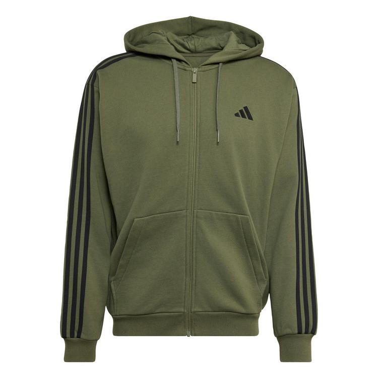 adidas adidas Essentials 3-Streifen French Terry Hoodie Herren - Olive Four / Black - 0 | SportScheck