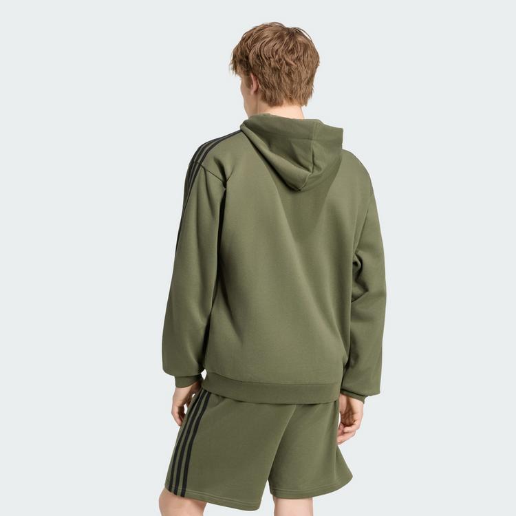 adidas adidas Essentials 3-Streifen French Terry Hoodie Herren - Olive Four / Black - 1 | SportScheck