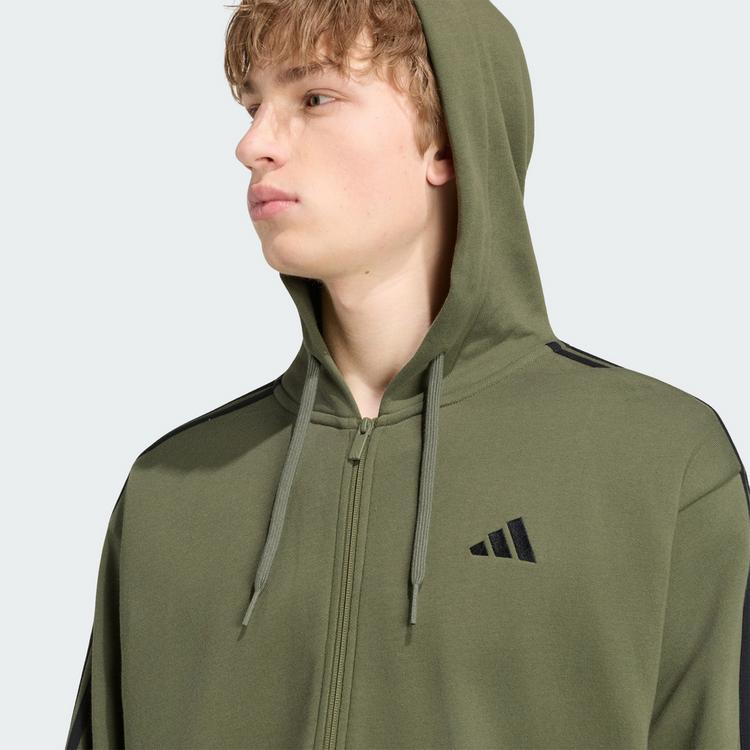 adidas adidas Essentials 3-Streifen French Terry Hoodie Herren - Olive Four / Black - 0 | SportScheck