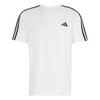 adidas Essentials 3-Streifen Single Jersey T-Shirt Herren - White / Black