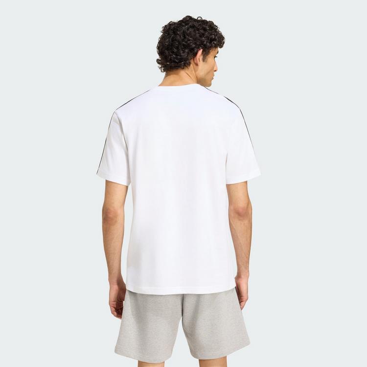 adidas adidas Essentials 3-Streifen Single Jersey T-Shirt Herren - White / Black - 1 | SportScheck