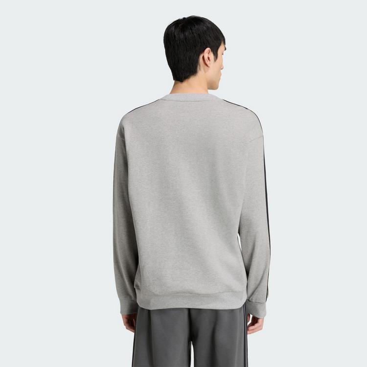 adidas adidas Essentials 3-Streifen French Terry Sweatshirt Herren - Medium Grey Heather / White - 1 | SportScheck