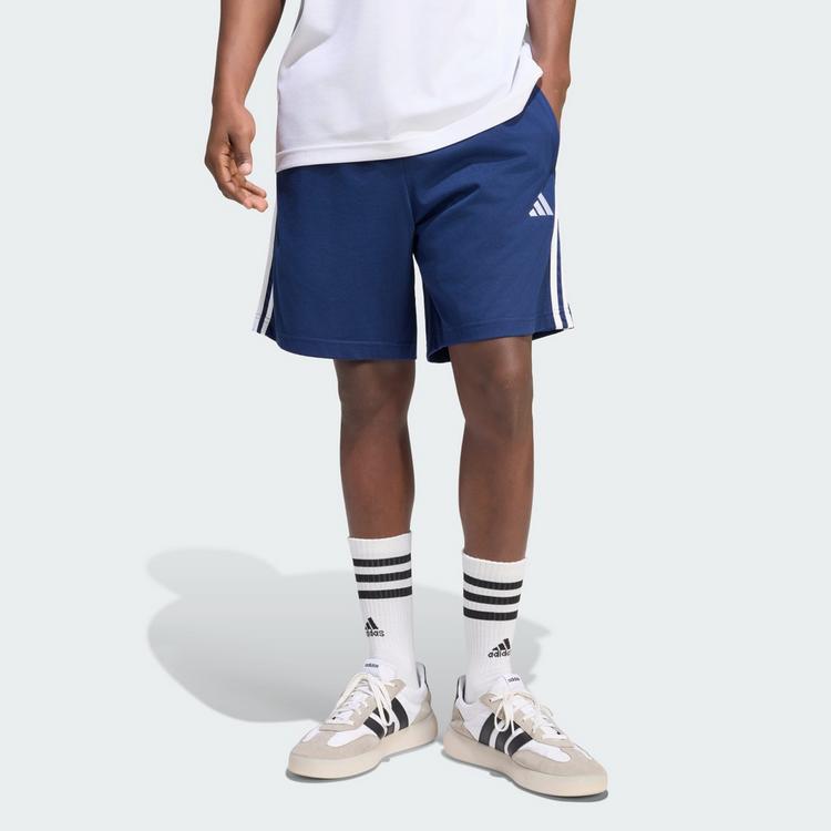 adidas adidas Essentials 3-Streifen Single Jersey Shorts Herren - Team Navy Blue 2 / White - 0 | SportScheck