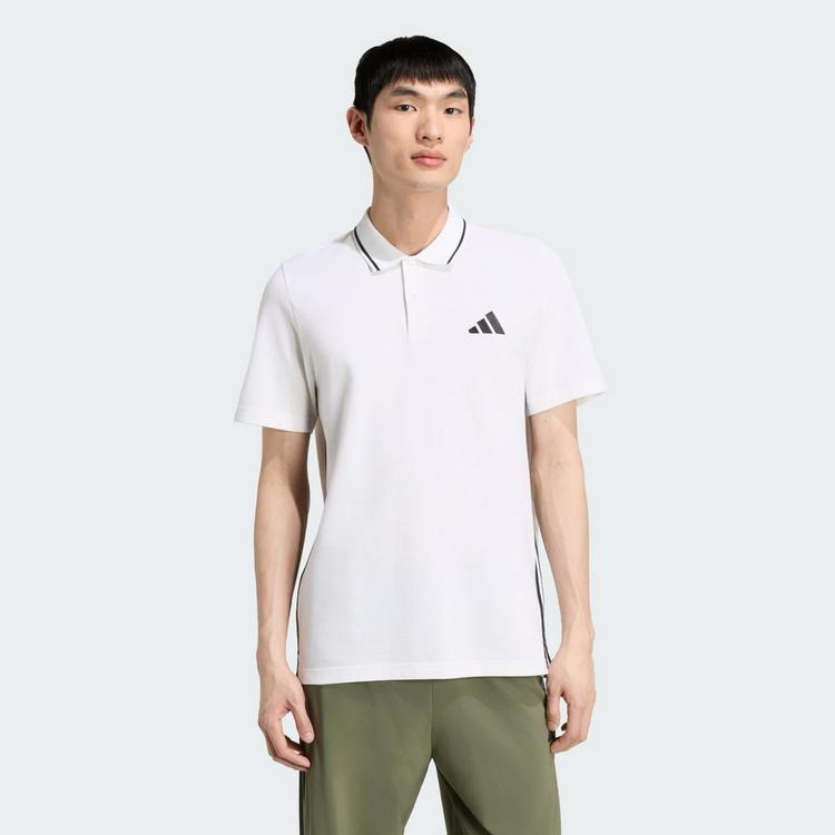 adidas adidas Essentials 3-Streifen Pikee-Poloshirt T-Shirt Herren - White / Black - 0 | SportScheck