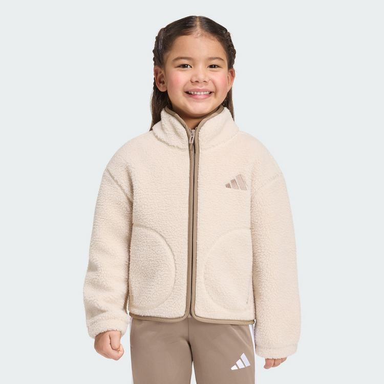 adidas adidas ALPAKA SHERPA JACKE Trainingsjacke Kinder - Crystal Linen - 0 | SportScheck