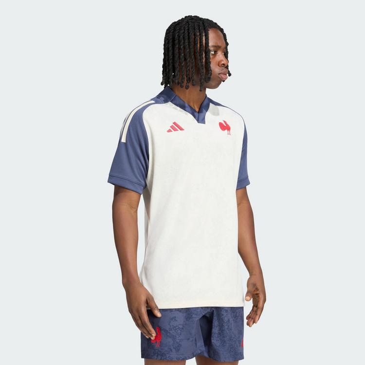 adidas adidas Frankreich Rugby Trainingstrikot Funktionsshirt Herren - Cream White / Shadow Navy - 0 | SportScheck