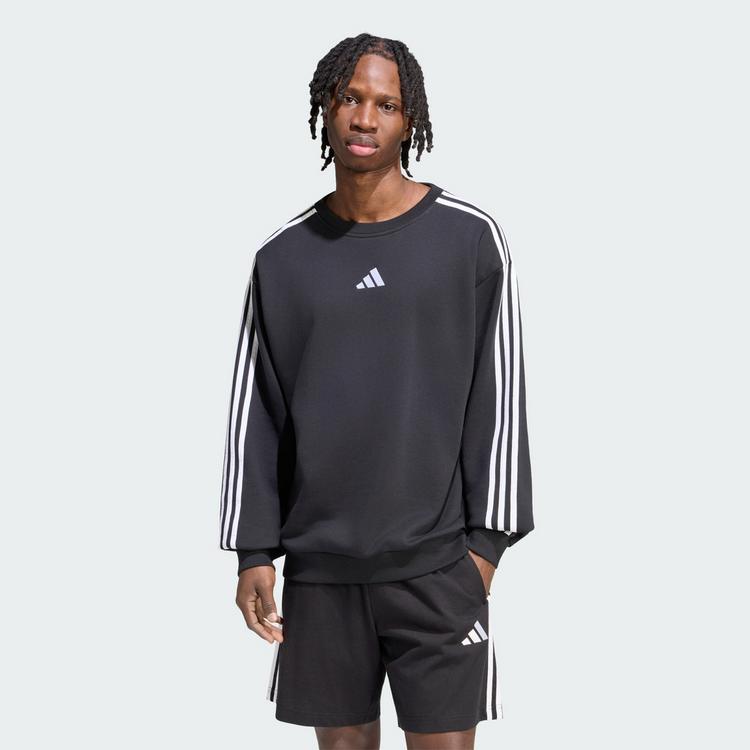 adidas adidas Essentials 3-Streifen French Terry Sweatshirt Herren - Black / White - 0 | SportScheck