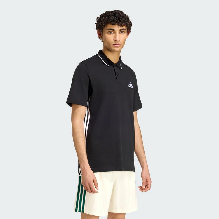adidas adidas Essentials 3-Streifen Pikee-Poloshirt T-Shirt Herren - Black / White - 0 | SportScheck