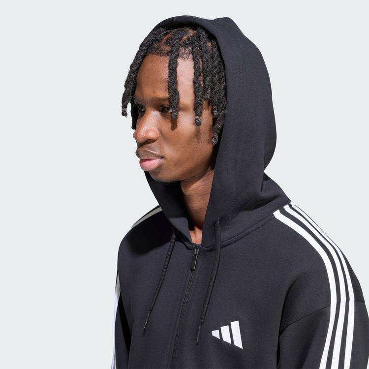 adidas adidas Essentials 3-Streifen French Terry Hoodie Herren - Black / White - 1 | SportScheck