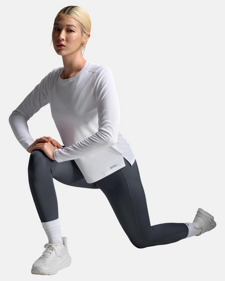 2XU 2XU Ignition Aero Mesh Long Sleeve Funktionsshirt Damen - white-silver reflective - 5 | SportScheck