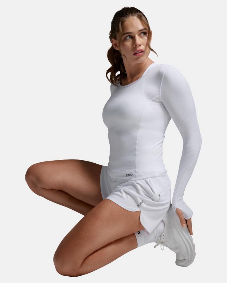 2XU 2XU Ignition Grid Baselayer Funktionsshirt Damen - white-silver reflective - 3 | SportScheck