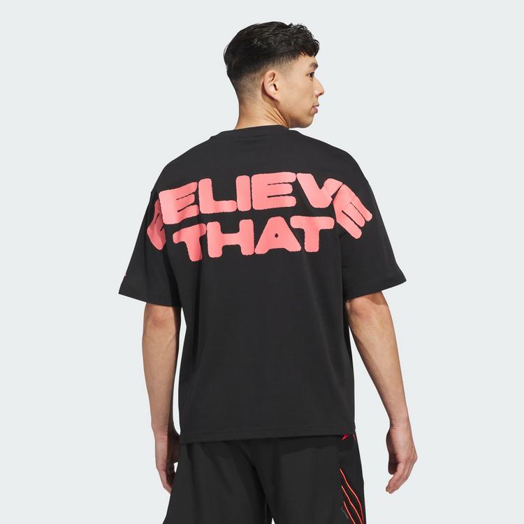 adidas adidas ANTHONY EDWARDS BELIEVE THAT T-SHIRT Basketball Shirt Herren - Black / Solar Turbo - 1 | SportScheck