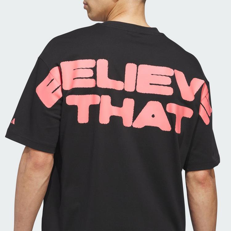 adidas adidas ANTHONY EDWARDS BELIEVE THAT T-SHIRT Basketball Shirt Herren - Black / Solar Turbo - 0 | SportScheck