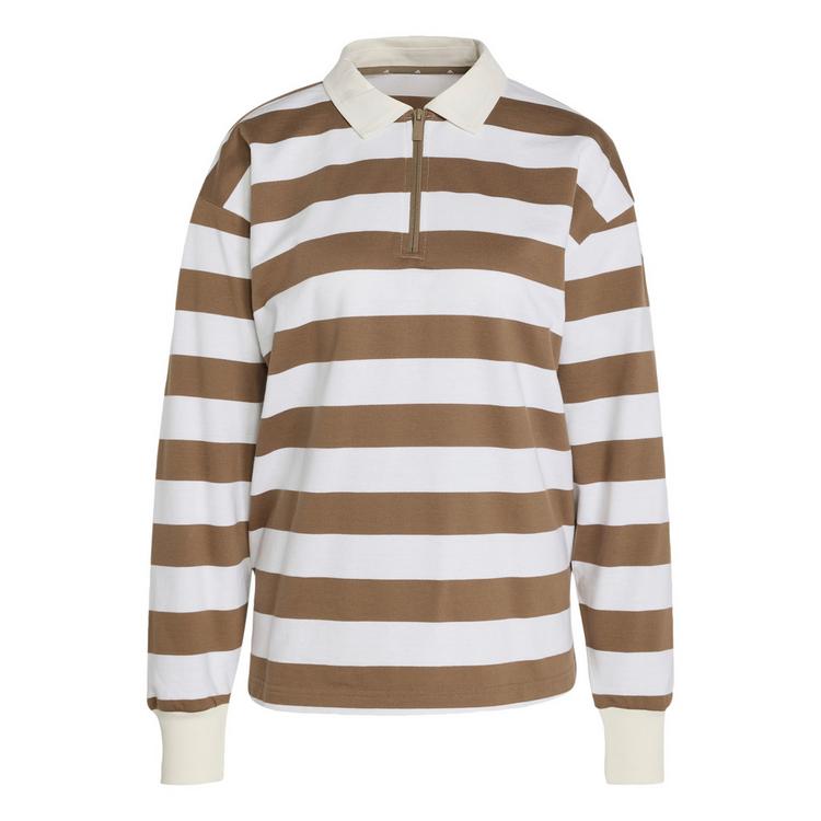 adidas adidas Essentials Contemporary French Terry Poloshirt Damen - Khaki Six / Off White - 0 | SportScheck