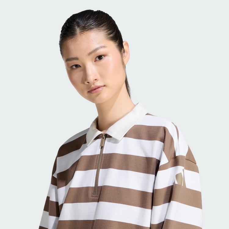 adidas adidas Essentials Contemporary French Terry Poloshirt Damen - Khaki Six / Off White - 0 | SportScheck