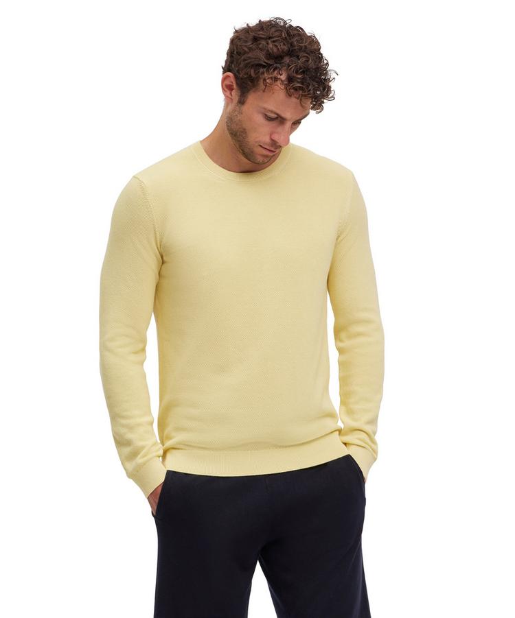 Falke Falke Crew Neck Cotton Piqu&eacute; Strickpullover Herren - hay (1105) - 0 | SportScheck