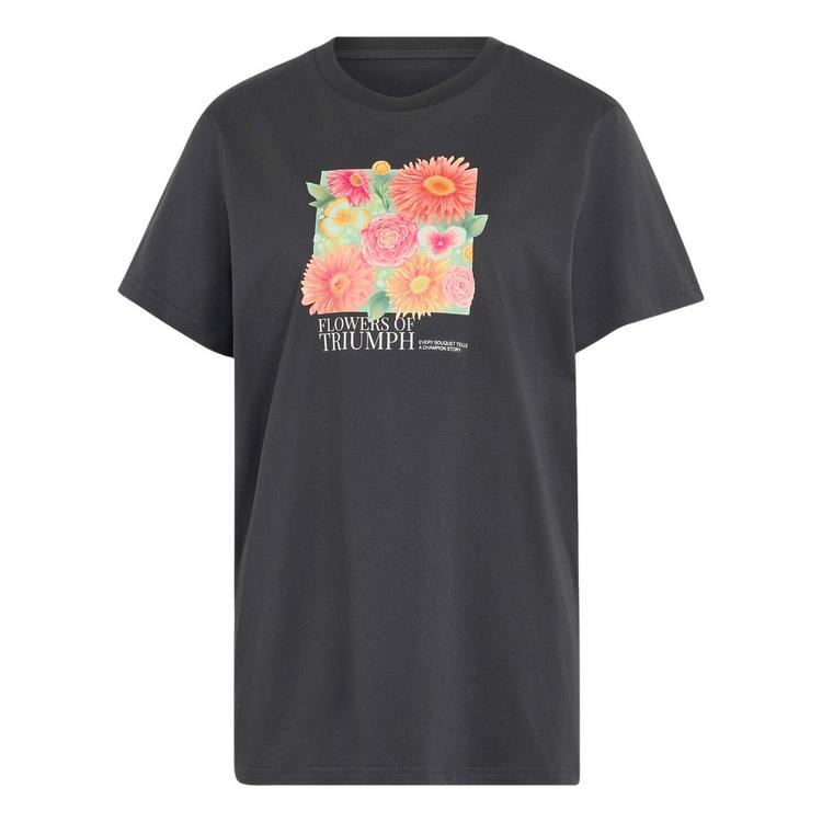 adidas adidas LOCKER GESCHNITTENES FLORAL GRAFIK T-Shirt Damen - Carbon - 0 | SportScheck