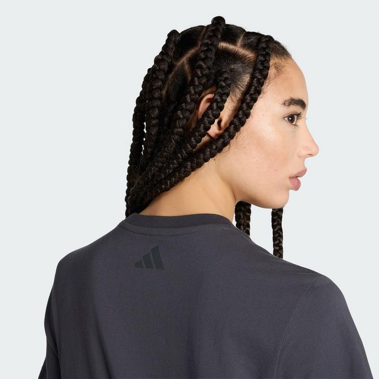 adidas adidas LOCKER GESCHNITTENES FLORAL GRAFIK T-Shirt Damen - Carbon - 1 | SportScheck