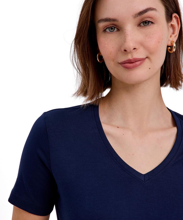 Falke Falke V-Neck T-Shirt Damen - space blue (6116) - 3 | SportScheck