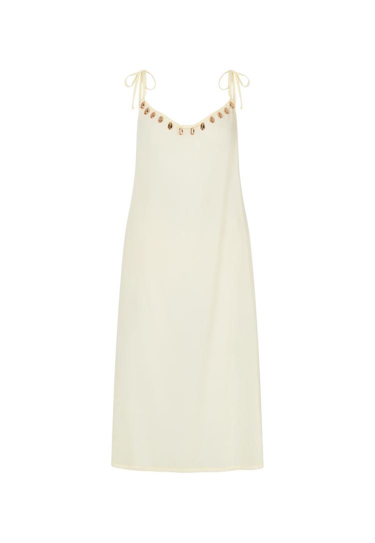 Moda Minx Moda Minx GOLD SHELLS CHIFFON LONG SKIRT Tr&auml;gerkleid Damen - Coconut - 0 | SportScheck