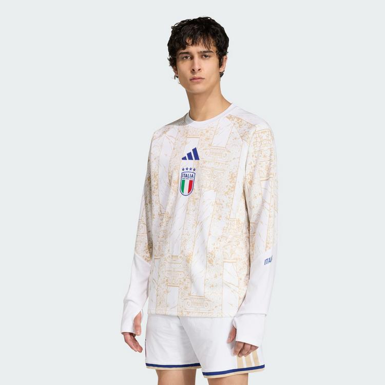 adidas adidas Italien 26 Pre-Match Heimsweatshirt Funktionstop Herren - White / Hazy Beige - 0 | SportScheck