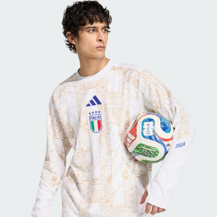 adidas adidas Italien 26 Pre-Match Heimsweatshirt Funktionstop Herren - White / Hazy Beige - 0 | SportScheck