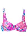 sunseeker B&uuml;gel-Bikini-Top Bikini Oberteil Damen - pink-blau bedruckt