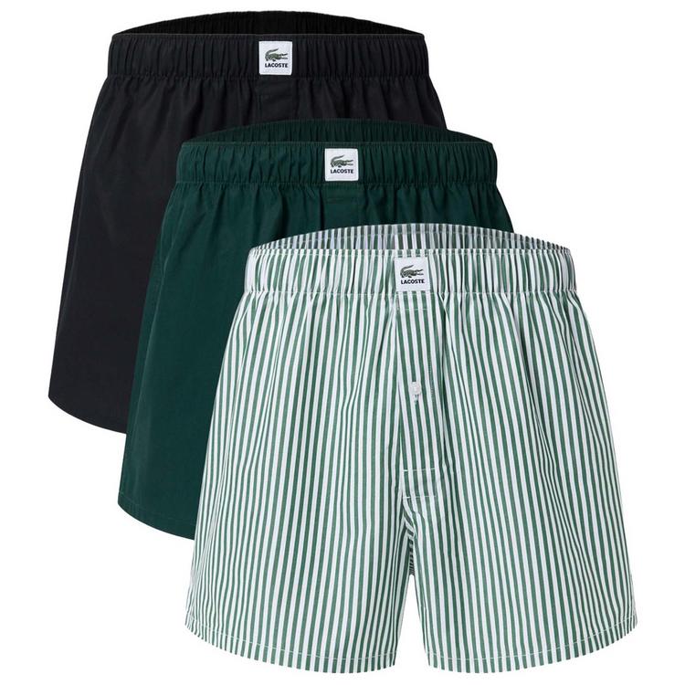 Lacoste Lacoste Web-Boxershorts Unterhose Herren - Gr&uuml;n/Schwarz - 0 | SportScheck