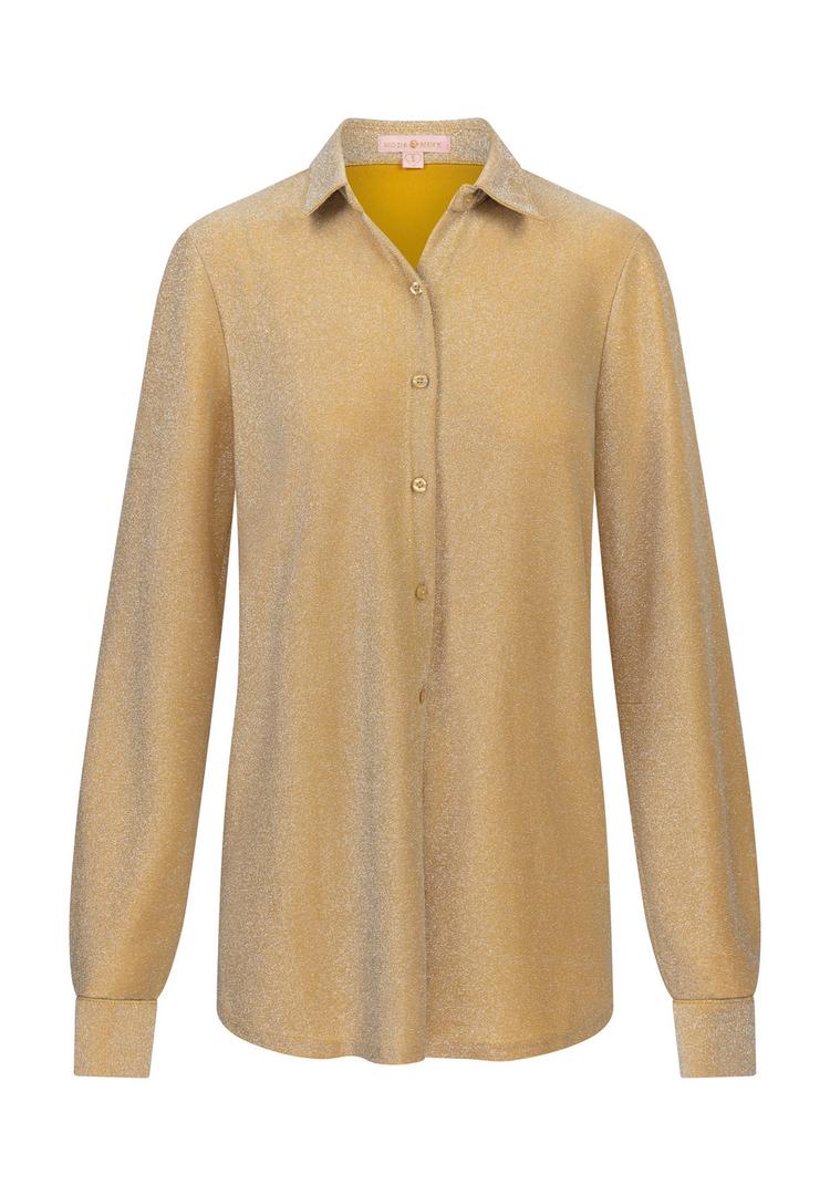 Moda Minx Moda Minx Lumiere Langarmbluse Damen - Gold - 0 | SportScheck