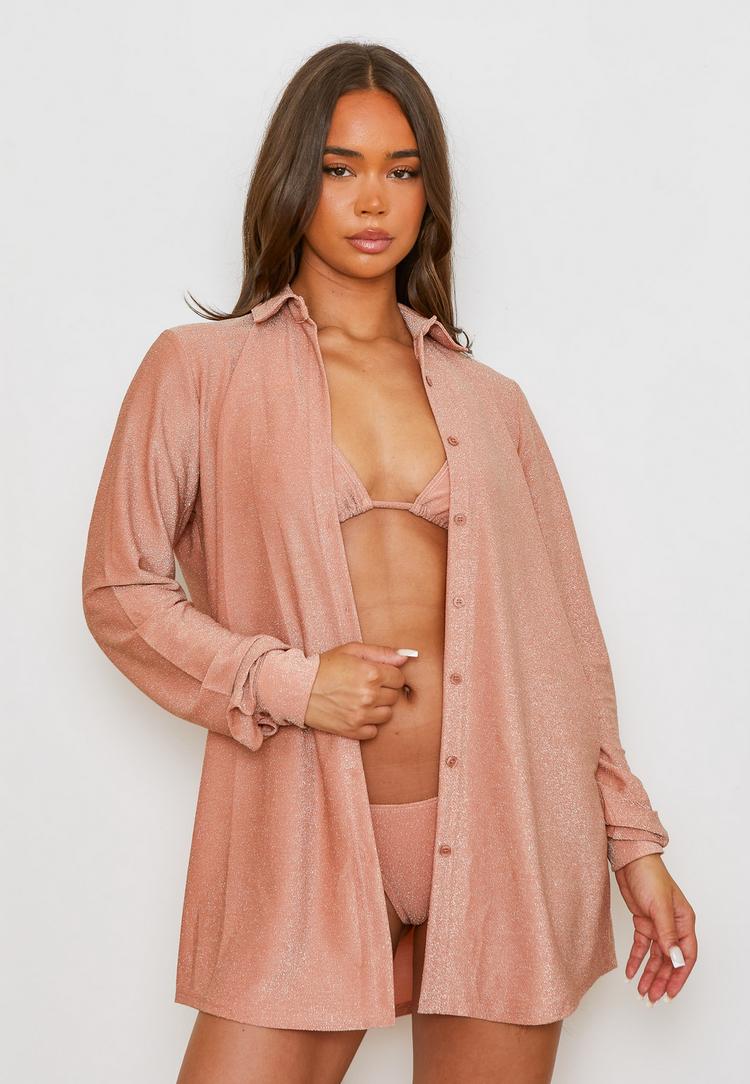 Moda Minx Moda Minx Lumiere Langarmbluse Damen - Soft Peach - 0 | SportScheck