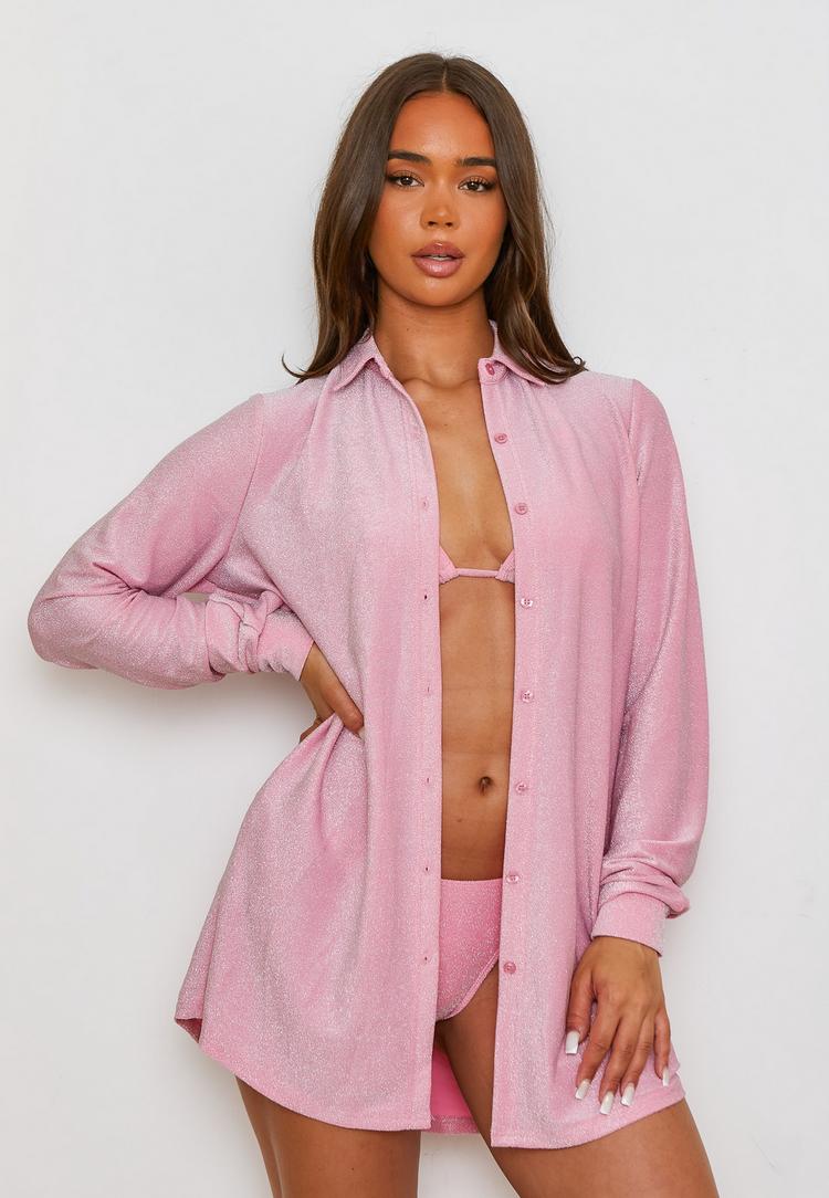Moda Minx Moda Minx Lumiere Langarmbluse Damen - Candy Pink - 0 | SportScheck
