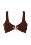 Moda Minx Starfish Scrunch Bikini Oberteil Damen - Coffee