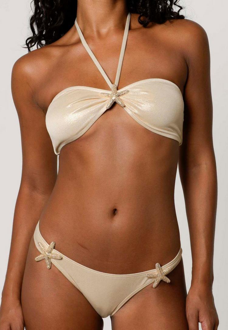 Moda Minx Moda Minx Starfish Bandeau Bikini Oberteil Damen - Gold - 1 | SportScheck