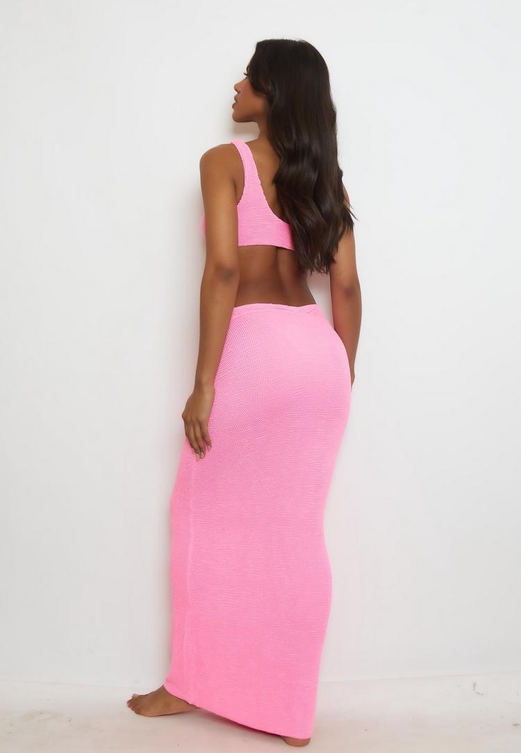 Moda Minx Moda Minx Scrunch Long Maxi Skirt Maxirock Damen - Candy Pink - 6 | SportScheck