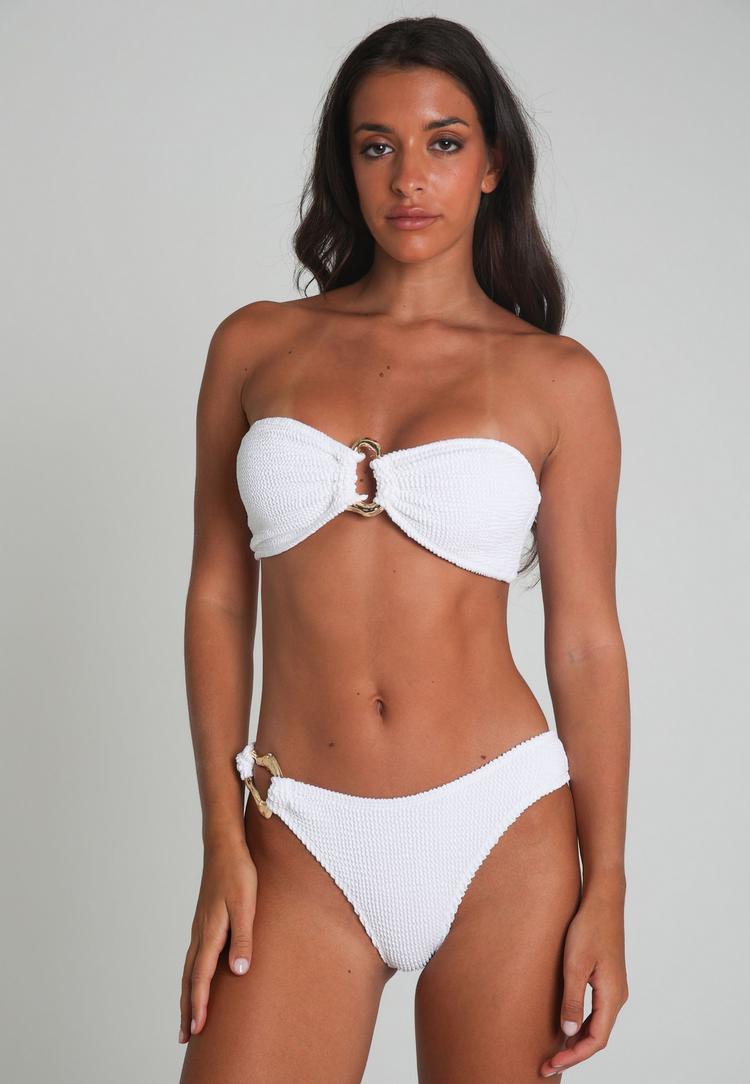 Moda Minx Moda Minx SCRUNCH Irregular Bikini Oberteil Damen - White - 1 | SportScheck