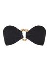 Moda Minx SCRUNCH Irregular Hoop Fixed Bandeau Top Bikini Oberteil Damen - Black