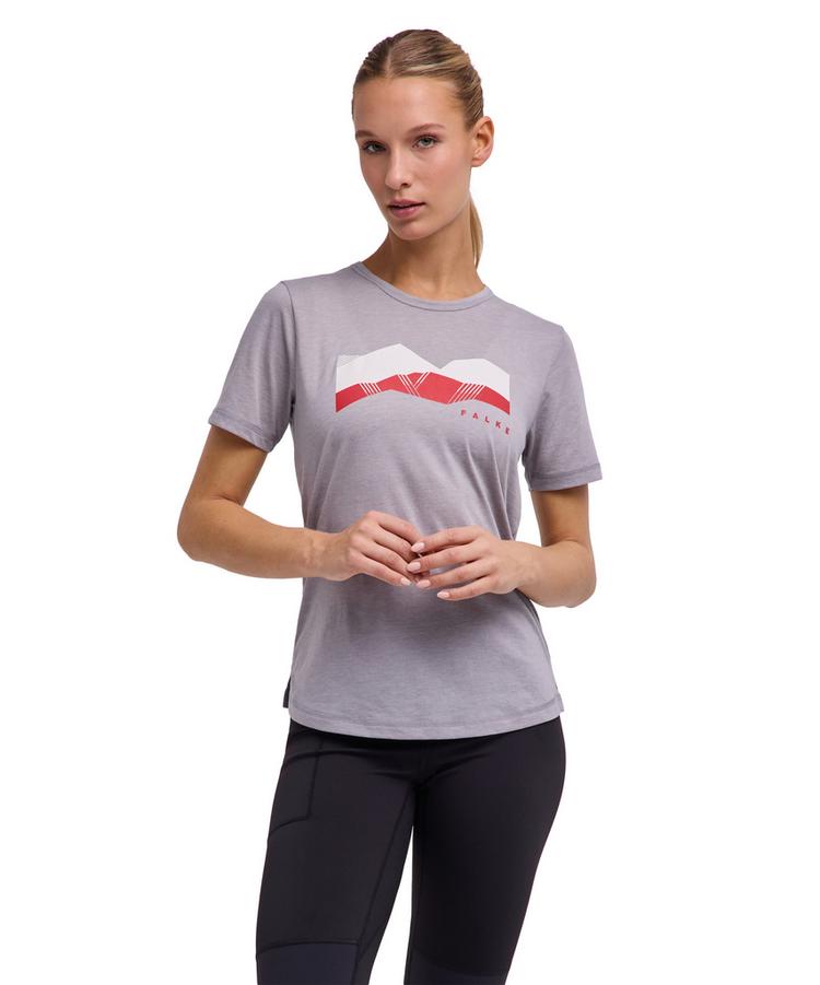 Falke Falke Trekking Tee Graphic T-Shirt Damen - silver (3290) - 0 | SportScheck