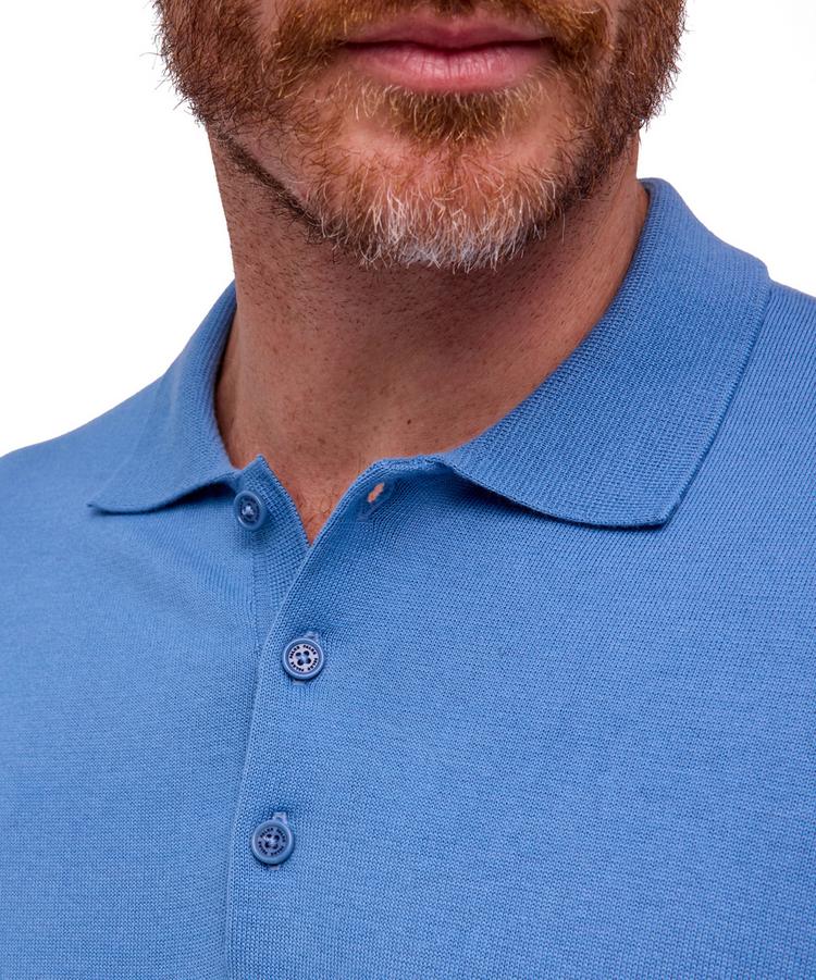 Falke Falke Cotton Polo Shirt Poloshirt Herren - azure (6280) - 3 | SportScheck