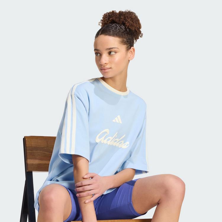 adidas adidas LUX TIRO GRAFIK T-SHIRT, LOCKER T-Shirt Damen - Glow Blue - 0 | SportScheck