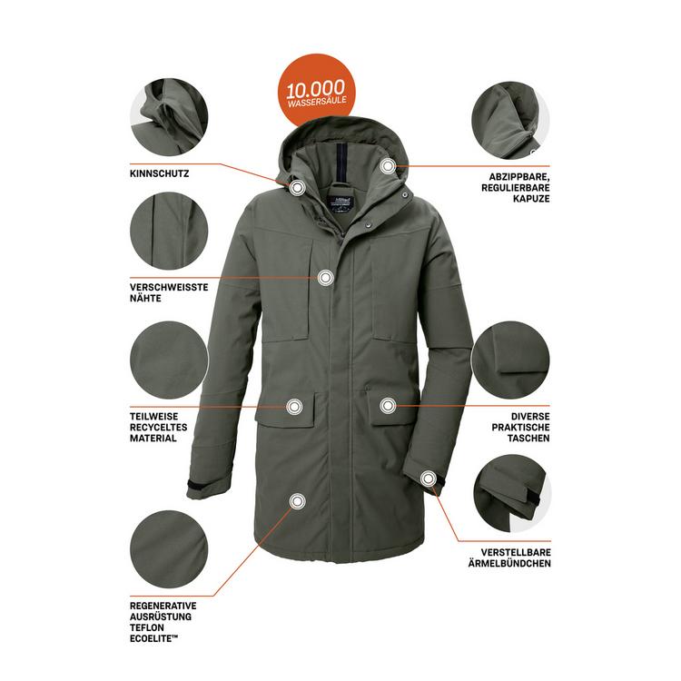 KILLTEC KILLTEC KOW 80 MN PRK Parka Herren - Oliv - 3 | SportScheck