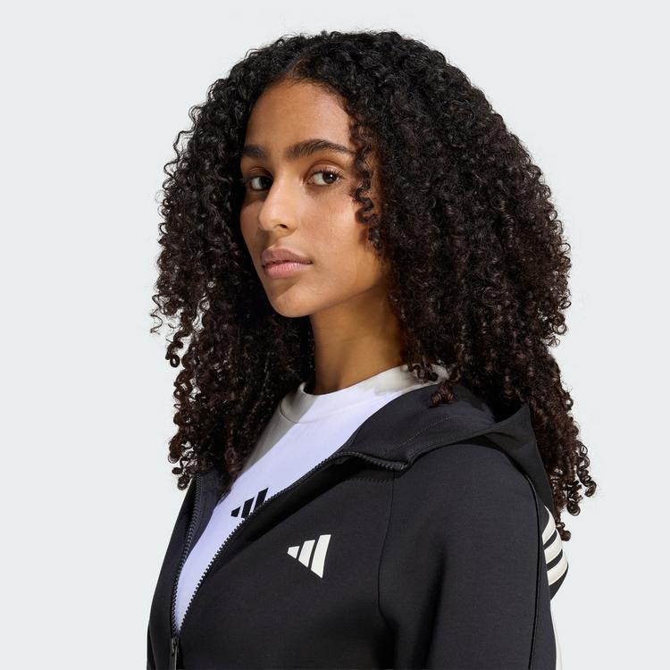 adidas adidas STADIUM 3-STREIFEN KAPUZENJACKE, Trainingsjacke Damen - Black - 0 | SportScheck