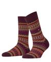 Burlington Fair Isle Socken Damen - claret (8435)