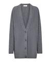 Falke Ribbed Lambswool Long Cardigan Strickpullover Damen - m.grey mel (3530)