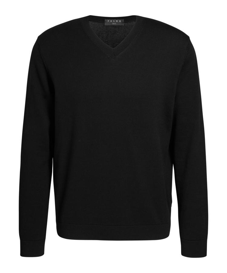 Falke Falke Cotton V-Neck Strickpullover Herren - black (3000) - 0 | SportScheck