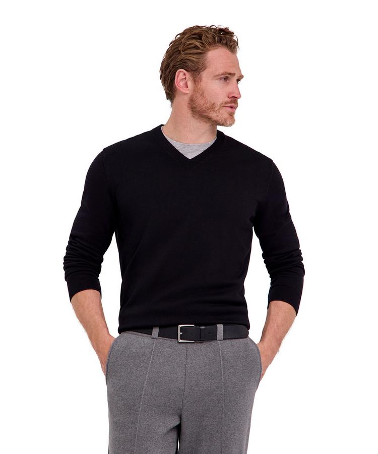 Falke Falke Cotton V-Neck Strickpullover Herren - black (3000) - 0 | SportScheck