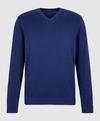 Falke Cotton V-Neck Strickpullover Herren - night blue (6578)