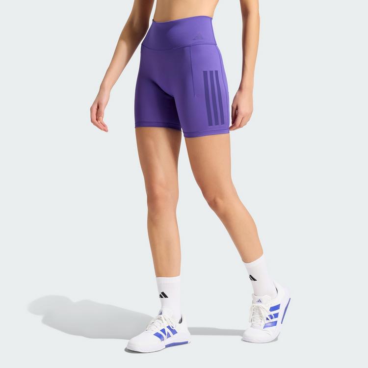 adidas adidas Optime Workout 3-Streifen kurze Leggings Tights Damen - Pure Purple - 0 | SportScheck