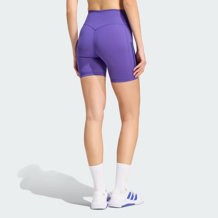 adidas adidas Optime Workout 3-Streifen kurze Leggings Tights Damen - Pure Purple - 1 | SportScheck